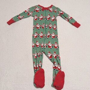 EUC TBBC Dancing Santa Onsie Night night pajamas Size 12-18 months